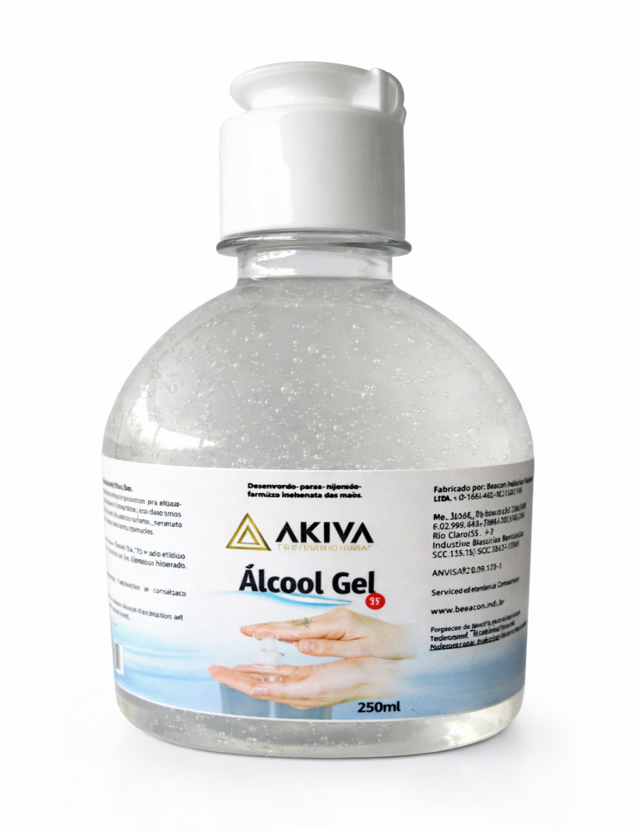 Hidratante Antisséptico em Gel 70% Akiva 250ml